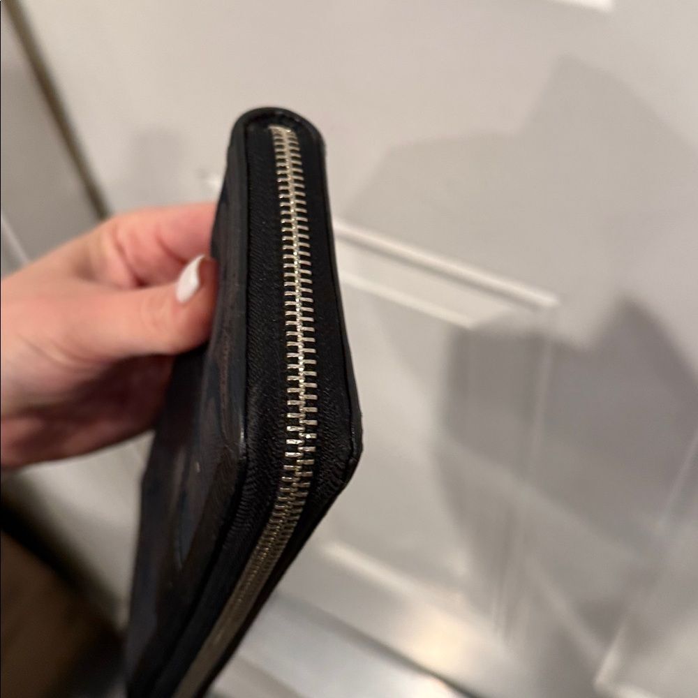 Coach Black Zip-Around Wallet - Picture 5 of 16
